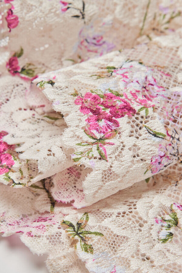 Babydoll din tul și dantelă cu imprimeu Pretty Flowers Babydoll din tul și dantelă cu imprimeu Pretty Flowers