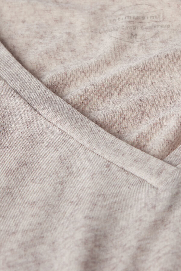 Bluză cu guler în V din modal ultraleger cu cașmir Bluză cu guler în V din modal ultraleger cu cașmir