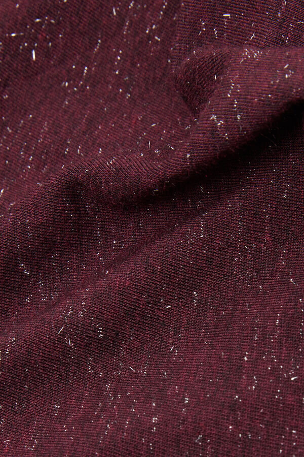 Bluză cu guler înalt din modal ușor cu lamé de cașmir Bluză cu guler înalt din modal ușor cu lamé de cașmir