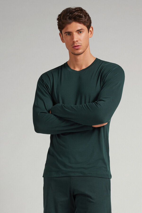 Bluză cu mâneci lungi din mătase moale Bluză cu mâneci lungi din mătase moale