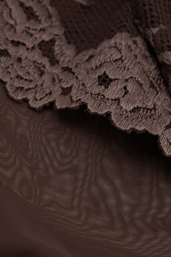 Body din tul și Lace Bodysuit Pretty Flowers Body din tul și Lace Bodysuit Pretty Flowers