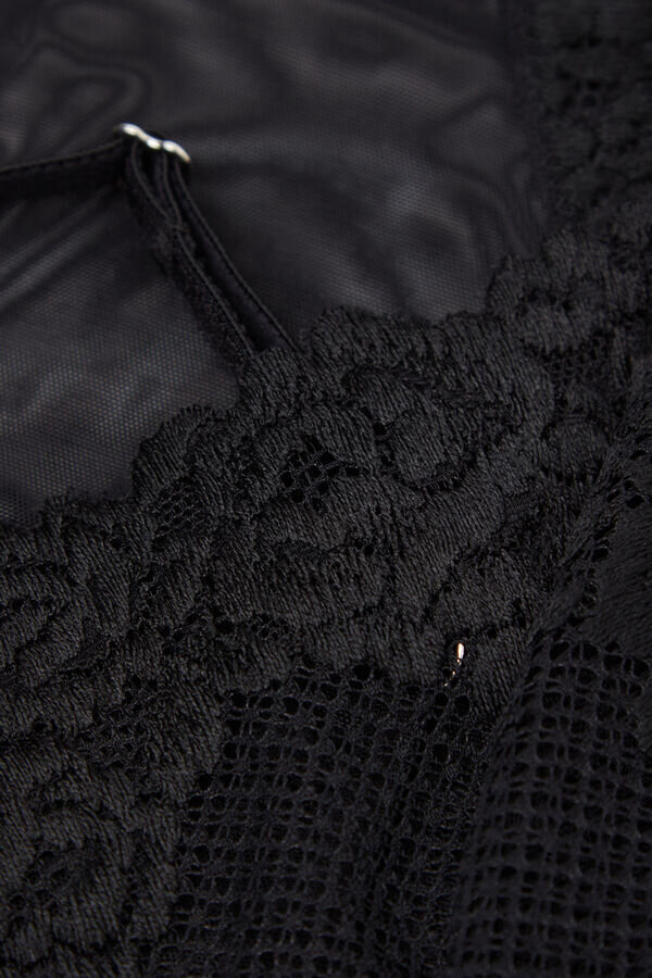 Body din tul și Lace Bodysuit Pretty Flowers Body din tul și Lace Bodysuit Pretty Flowers