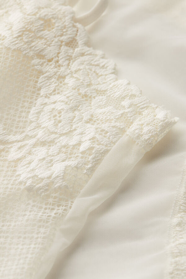 Body din tul și Lace Bodysuit Pretty Flowers Body din tul și Lace Bodysuit Pretty Flowers