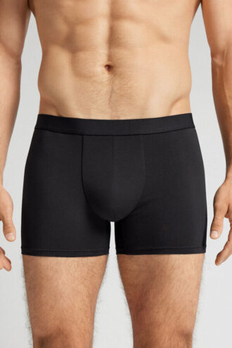 Boxeri din bumbac cu elastic vizibil