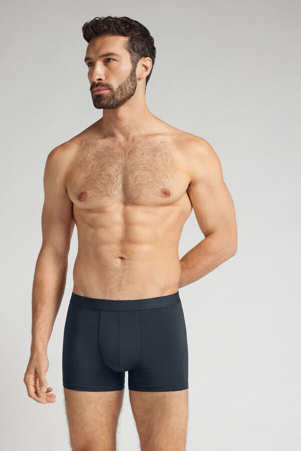 Boxeri din bumbac cu elastic vizibil Boxeri din bumbac cu elastic vizibil