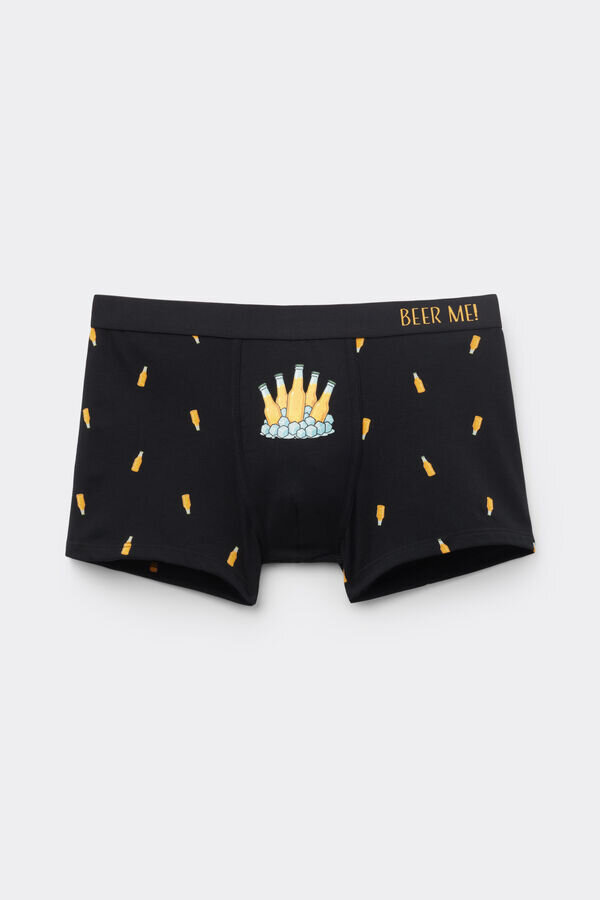 Boxeri din bumbac superior cu imprimeu sticle de bere Boxeri din bumbac superior cu imprimeu sticle de bere