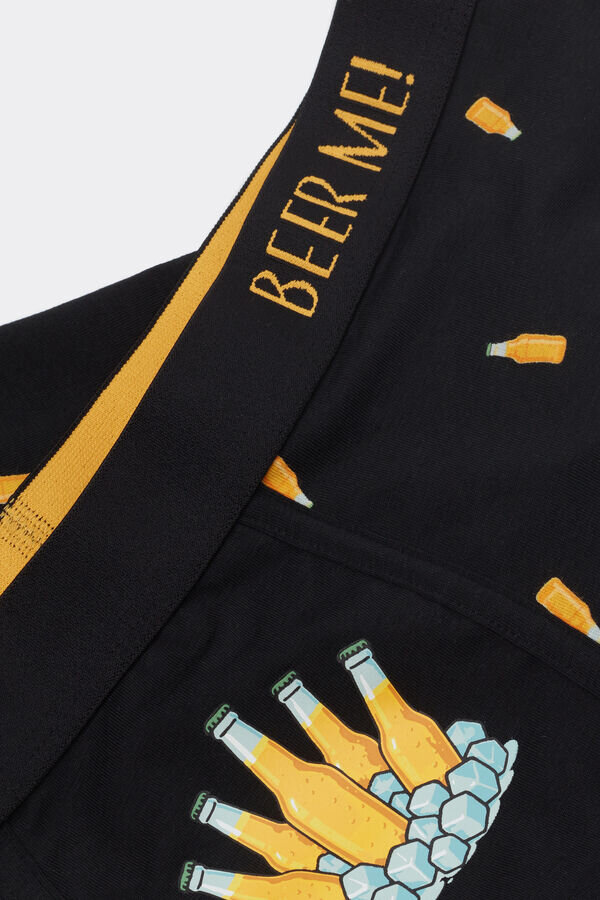 Boxeri din bumbac superior cu imprimeu sticle de bere Boxeri din bumbac superior cu imprimeu sticle de bere