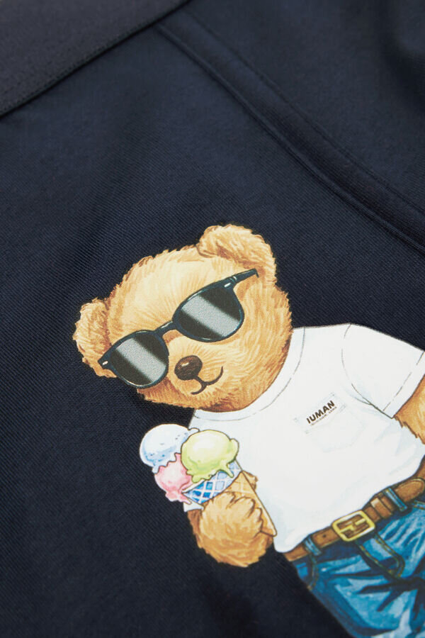 Boxeri din bumbac superior cu imprimeu ursuleț cu înghețată Boxeri din bumbac superior cu imprimeu ursuleț cu înghețată