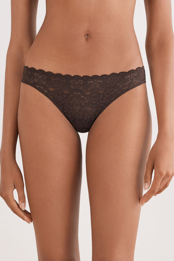 Chiloți Brazilian din microfibră și dantelă Chiloți Brazilian din microfibră și dantelă