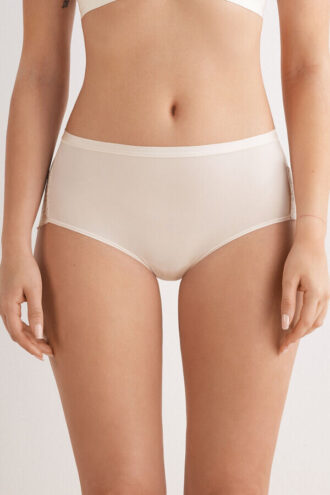 Chiloți din microfibră și dantelă cu talie înaltă