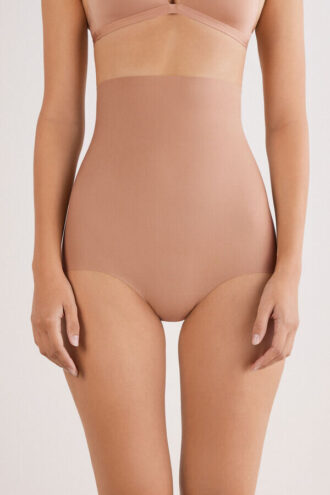 Chiloți hipster din bumbac cu talie înaltă și efect ușor modelator