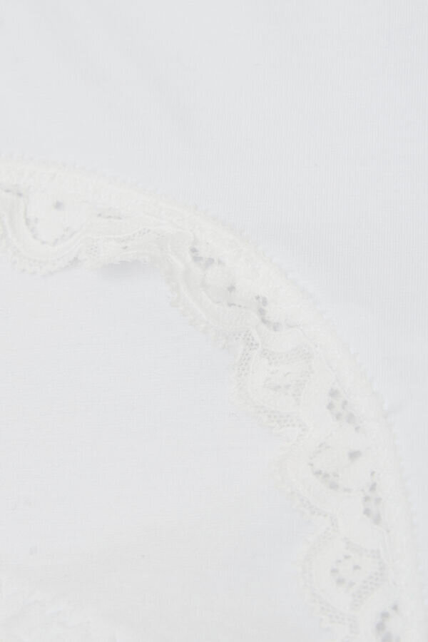 Chiloți hipster din bumbac și dantelă, cu talie înaltă Chiloți hipster din bumbac și dantelă, cu talie înaltă