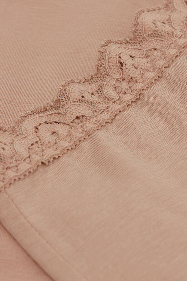 Chiloți hipster din bumbac și dantelă, cu talie înaltă Chiloți hipster din bumbac și dantelă, cu talie înaltă