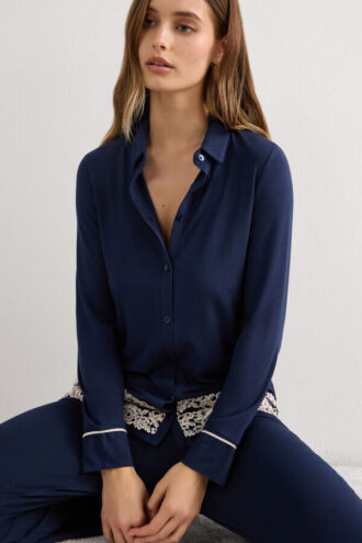 Cămașă cu nasturi Pretty Flowers din modal