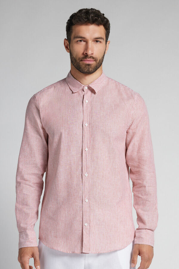 Cămașă din in și bumbac Cămașă din in și bumbac