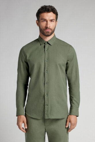 Cămașă din in și bumbac