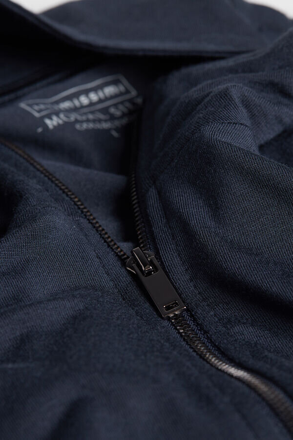 Hanorac cu fermoar din mătase și modal Hanorac cu fermoar din mătase și modal