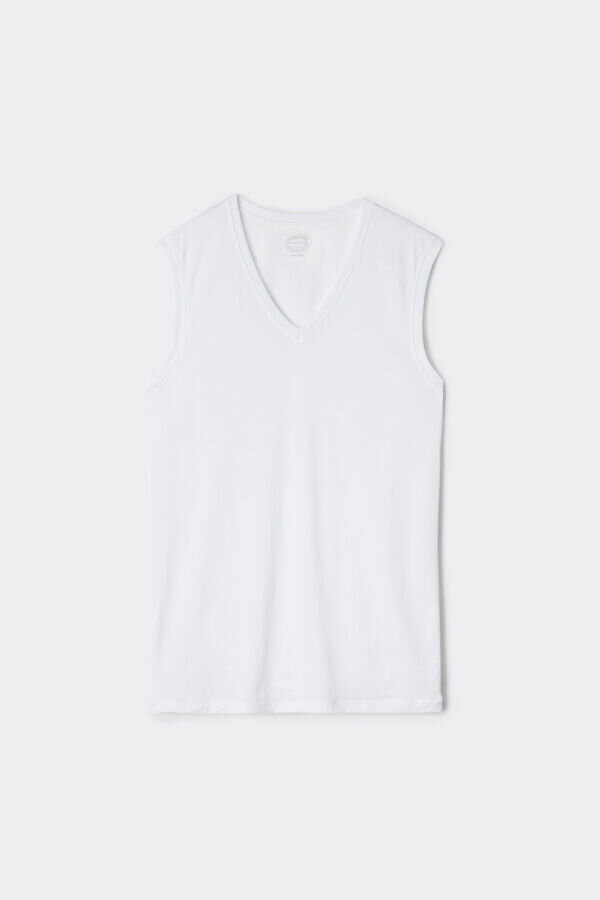 Maiou cu gât în V din bumbac extrafin superior Maiou cu gât în V din bumbac extrafin superior