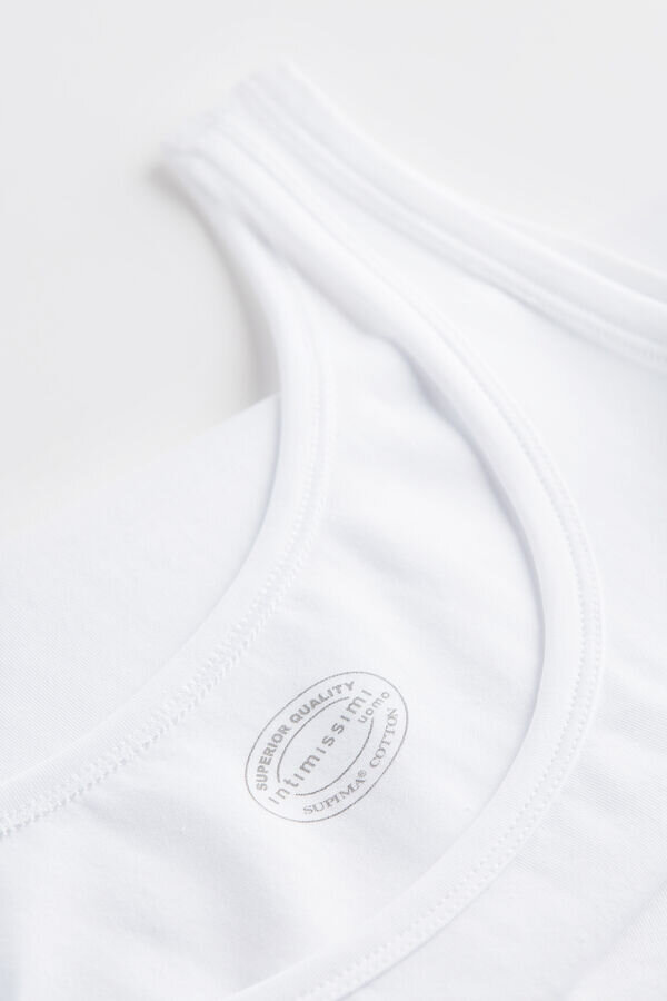 Maiou cu gât rotund din bumbac elastic superior Maiou cu gât rotund din bumbac elastic superior