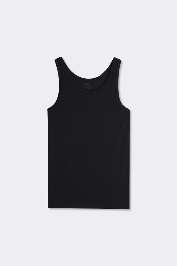 Maiou cu gât rotund din bumbac elastic superior Maiou cu gât rotund din bumbac elastic superior