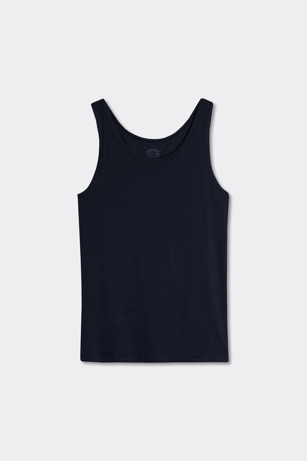 Maiou cu gât rotund din bumbac elastic superior Maiou cu gât rotund din bumbac elastic superior