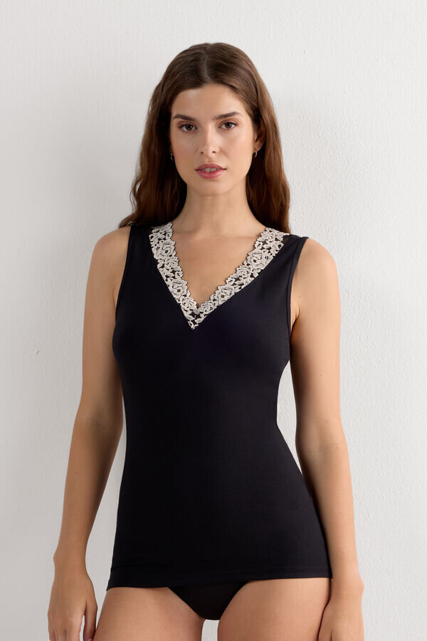 Maiou din modal și dantelă Pretty Flowers Maiou din modal și dantelă Pretty Flowers