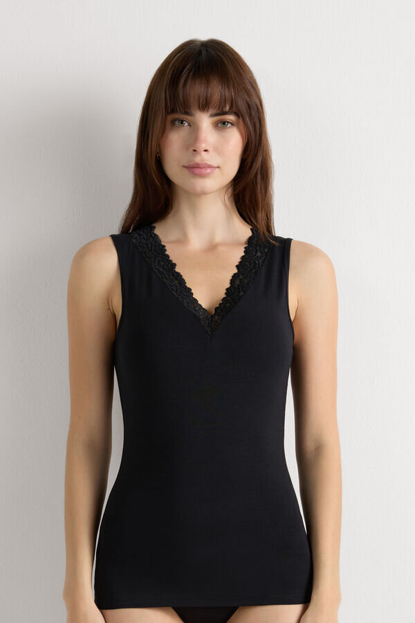 Maiou din modal și dantelă Pretty Flowers Maiou din modal și dantelă Pretty Flowers