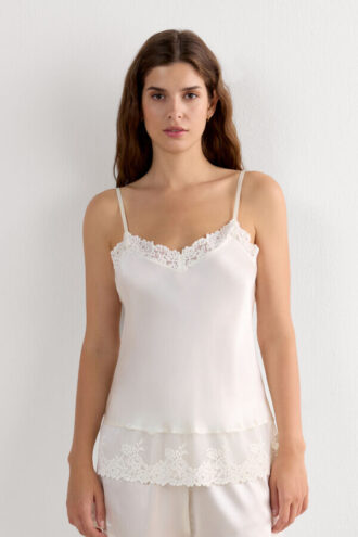 Maiou din mătase cu bretele subțiri Pretty Flowers