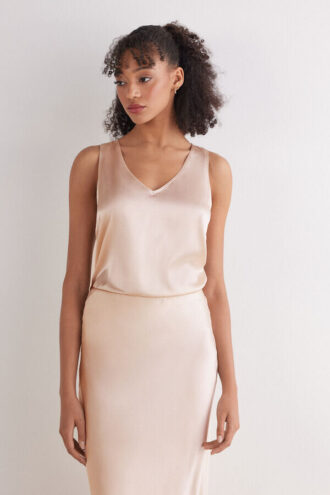 Maiou din mătase cu decolteu în V