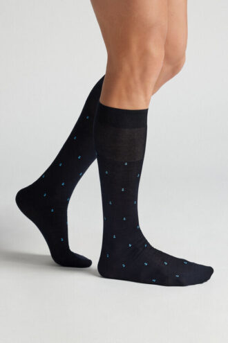 Șosete până la genunchi din bumbac Lisle