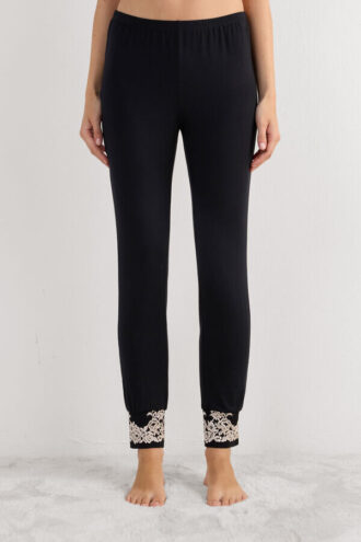 Pantaloni lungi din modal cu manșete Pretty Flowers