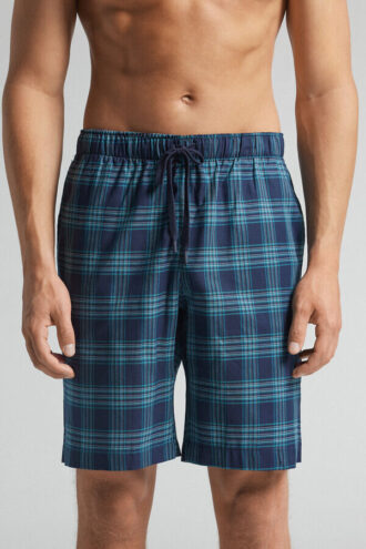 Pantaloni scurți din țesătură cu imprimeu în carouri