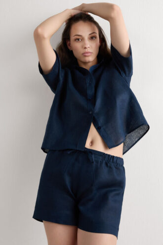 Pantaloni scurți din in pur