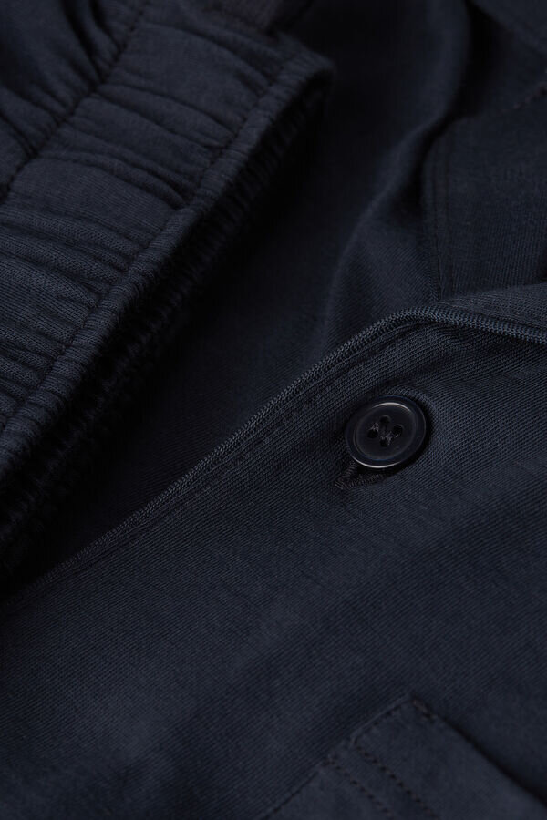 Pijamale lungi cu nasturi în față, din bumbac de calitate superioară Pijamale lungi cu nasturi în față, din bumbac de calitate superioară