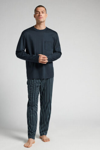 Pijamale lungi din bumbac mercerizat premium imprimat
