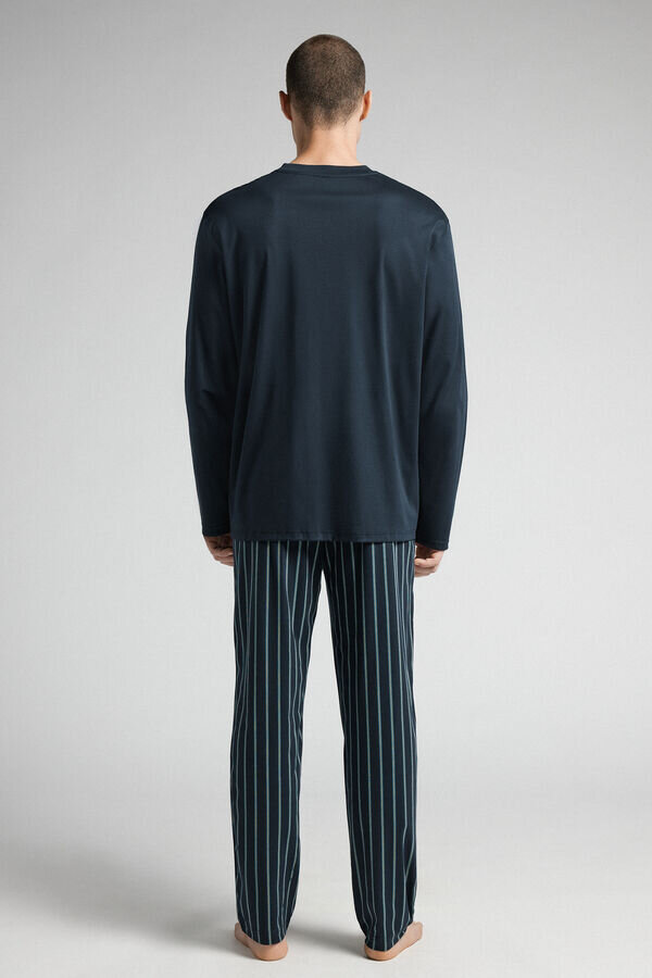 Pijamale lungi din bumbac mercerizat premium imprimat Pijamale lungi din bumbac mercerizat premium imprimat