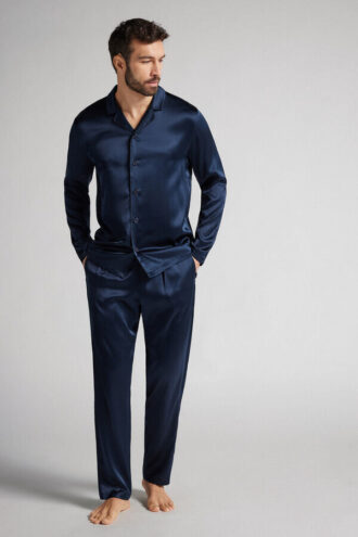 Pijamale lungi din mătase