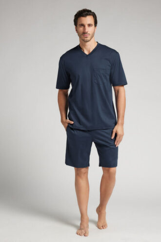 Pijamale scurte din bumbac mercerizat premium