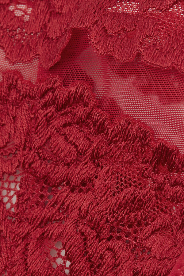 Tanga din tul cu flori drăguțe Tanga din tul cu flori drăguțe