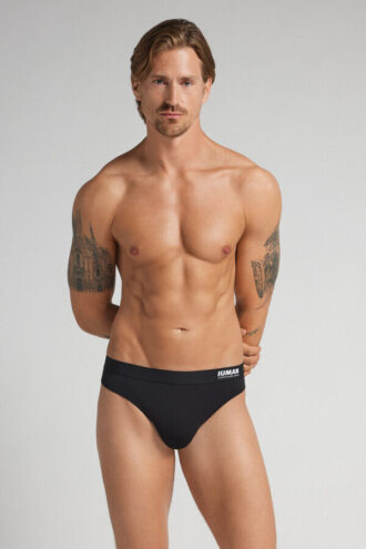 Thong din microfibră cu logo