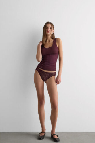 Top cu umeri largi din cașmir modal ultraleger