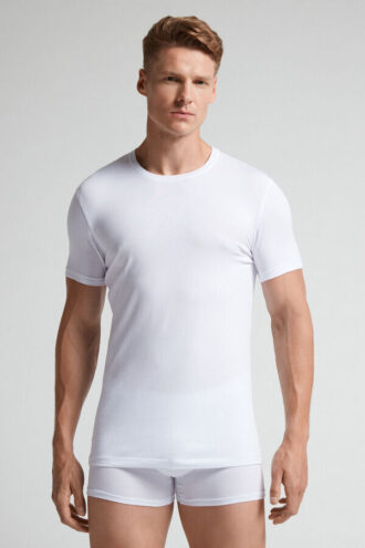 Tricou din bumbac elastic superior