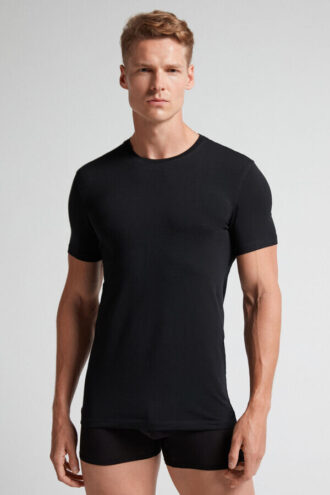 Tricou din bumbac elastic superior