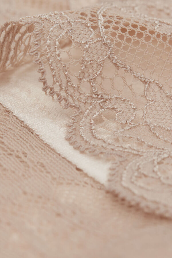 Tricou fără mâneci cu bordură din dantelă Pijama scurtă din modal Tricou fără mâneci cu bordură din dantelă Pijama scurtă din modal